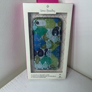 Vera Bradley Paisley iPhone 7 / 6 / 6s Flexible Frame Phone Case Blue Green NIB